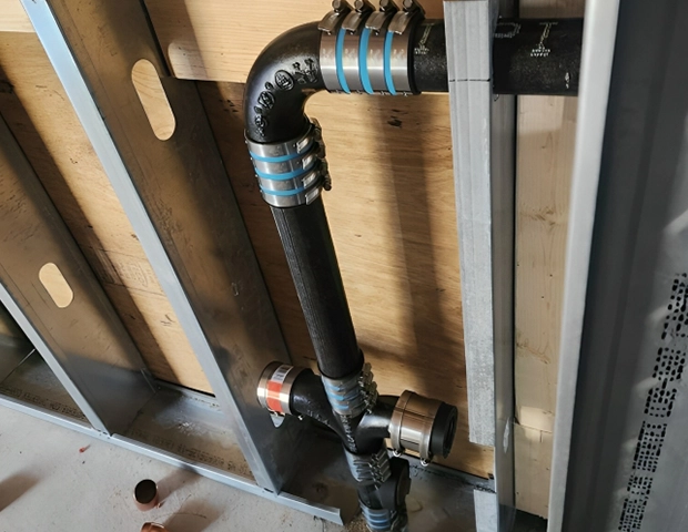 Pipes and Valves in Construction Frame for Water Heater Repair
